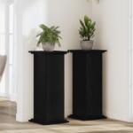 vidaXL Növényállvány Fekete tölgy 33x33x80 cm Mérnöki fa (869237)