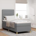 vidaXL Box Spring Ágy Matraccal, Világosszürke, 80x200 cm, Szövet (3339497)