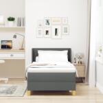 vidaXL Box Spring Ágy Matraccal Sötétszürke 90x190 cm Szövet (3341266)