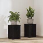 vidaXL Növényállványok 2 db Fekete tölgy 20x20x30 cm Mérnöki fa (869229)