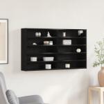 vidaXL Vitrine Szekrény Fekete Tölgy 100x15x58 cm Mérnöki Fa (873906)