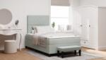 vidaXL Box Spring Ágy Matraccal és Padjal Világosszürke 120x190 cm Bársony (3344432)