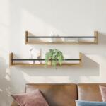 vidaXL Falipolcok 2 db Artisan tölgy 80x16x14 cm Mérnök fa (869086)