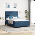 vidaXL Box Spring Ágy Matraccal Kék 160x200 cm Szövet (3339482)