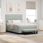 vidaXL Box Spring ágy matraccal és paddal - Világosszürke, 140x200 cm (3344516)