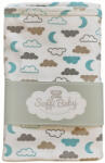 Soffi Baby Baby takaró pamut dupla zöld felhők 80x100cm - babycenter-online