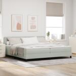 vidaXL Boxspring Ágy Matrac és LED Fénnyel Világosszürke 200x200 cm Bársonyos (3342608)