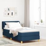 vidaXL Boxspring Ágy Mattal Kék 90x200 cm Szövet (3340261)