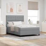 vidaXL Boxspring ágy Matresszel Világosszürke 160 x 200 cm Szövet (3339399)