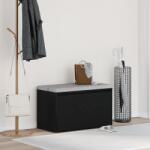 vidaXL Fészek Pad Fekete Tölgy 80x40x45 cm Mérnöki Fa (862701)