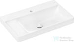 Hansgrohe XELU Q 80x48 cm-es csiszolt aljú, beépíthető mosdó balos pulttal, Smartclean bevonattal, fehér 61033450 (61033450)