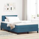 vidaXL Boxspring Ágy Matracra Sötét Kék 120x200 cm Bársonyos (3339168)