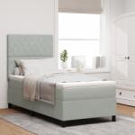 vidaXL Boxspring Ágy Matrac és LED Világítás Szürke 90x200 cm Bársony (3343220)