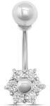 ÉkszerM Fehérarany Köldök Piercing AU 93731
