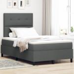 vidaXL Box Spring Ágy Matrac és LED Sötétszürke 120x190 cm Szövet (3342852)