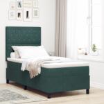 vidaXL Boxspring Ágy Matrac Középzöld 90x200 cm Bársonyos (3339743)