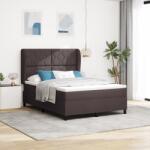vidaXL Boxspring Ágy Matraccal - Sötétbarna, 160x200 cm, Szövet (3340637)