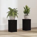 vidaXL Fekete Tölgy Növényállvány 2 db Fekete tölgy Fa 10 x 10 x 18 cm (869228)