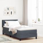 vidaXL Boxspring Ágy Matracokkal Sötétszürke 90x200 cm Bársony (3341451)