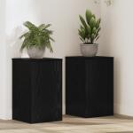 vidaXL Növényállványok 2 db Fekete tölgy 30x30x50 cm MDF (869231)
