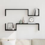 vidaXL Fali polc 2 db Fekete tölgy 100x15x70 cm Mérnöki fa (862655)