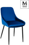 Modesto Design CLOVER Sötétkék Bársony Étkezőszék Fekete Fém Lábakkal (KHM-J-03-DARK-BLUE)