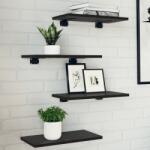 vidaXL Könyvespolc Deszkák 4 db Fekete tölgy 40x20x1.5 cm Mérnöki Fa (875046)