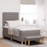 vidaXL Box Spring Ágy Matraccal & Pad Taupe 90x190 cm Szövet (3344188)