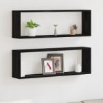 vidaXL Fali Polcok - 2 db-os Szett, Fekete tölgy, 80x15x26 cm, Műszaki fából készült (862643)