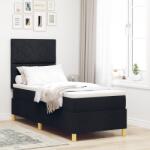 vidaXL Box Spring Ágy Matraccal Fekete 80x200 cm Szövet (3339653)