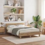 vidaXL Fa ágykeret Kézműves tölgy Fa 150 x 200 cm (3333943)