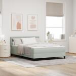vidaXL Boxspring Ágy Matrac Kivilágos Szürke 140x200 cm Bársonyos (3339110)