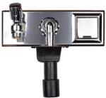 HL HL406E Mosógép-szifon falba süllyesztve DN40/50, 1/2" légbeszívós sarokszeleppel, 110x280 nemesacél fedéllel, elektromos dugaszoló aljzattal (HL406E)
