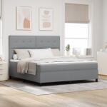 vidaXL Boxspring Ágy Matraccal & LED Világosszürke 180x200 cm Szövet (3342886)
