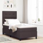 vidaXL Box Spring Ágy Matrac & LED Sötétbarna 80x200 cm Szövet (3342826)