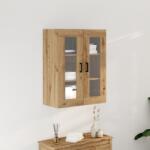 vidaXL Fali Szekrény üveges ajtókkal Kézműves tölgy 69.5x34x90 cm (862169)