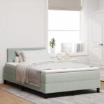 vidaXL Boxspring Ágy Matrac Fényes Szürke 120x200 cm Bársony (3339230)