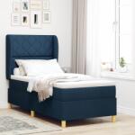 vidaXL Boxspringágy Mattresszel Kék színben, 90x200 cm, Textil (3340801)
