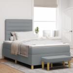 vidaXL Box Spring Ágy Matraccal és Pad Light Grey 120x190 cm Szövet (3344205)