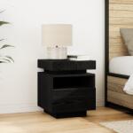 vidaXL Éjjeli asztal LED világítással Fekete tölgy 40x39x48, 5 cm (862186)