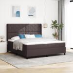 vidaXL Box Spring Ágy Matraccal és LED-del, Sötét Barna 180x200 cm Szövet (3343584)