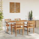 vidaXL Kültéri Étkezőasztal Szürke 160x80x75 cm Acél és Tömör Akácfa (4010603)
