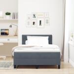 vidaXL Boxspring Ágy Matraccal és LED-fénnyel Sötétszürke 120x190 cm Bársony (3342705)