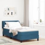 vidaXL Boxspring Ágy Matraccal Sötétkék 90x200 cm Bársony (3340428)