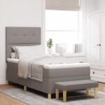 vidaXL Boxspring Ágy Mattal és Pad Taupe 100x200 cm Szövet (3344279)