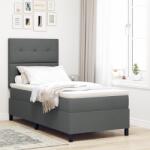 vidaXL Box Spring Ágy Matraccal Sötét Szürke 90x200 cm Szövet (3339358)