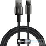  USB töltő- és adatkábel, USB Type-C, 100 cm, 100W, gyorstöltés, QC, Baseus Tungsten Gold, CAWJ000001, fekete - mobil-box
