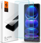 Xiaomi Redmi Note 12 Pro 5G / 12 Pro Plus 5G / Poco X5 Pro 5G, Kijelzővédő fólia, (az íves részre NEM hajlik rá! ), Tempered Glass (edzett üveg), Spigen Glastr Slim, Clear, 2 db / csomag - mobil-box