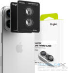 Apple iPhone 16 / 16 Plus, Kamera lencsevédő fólia, ütésálló fólia, Tempered Glass (edzett üveg), alumínium keret, Ringke Camera Frame Protector, fekete - mobil-box