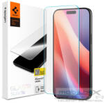 Apple iPhone 16 Pro, Kijelzővédő fólia, ütésálló fólia (az íves részre is! ), Tempered Glass (edzett üveg), tok barát, Spigen Glastr Slim HD, Clear